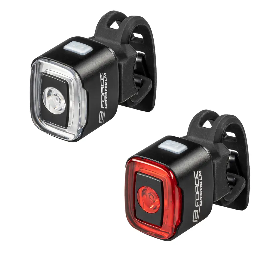 blikačky sada FORCE FLEA 200 LM, USB přední+zadní