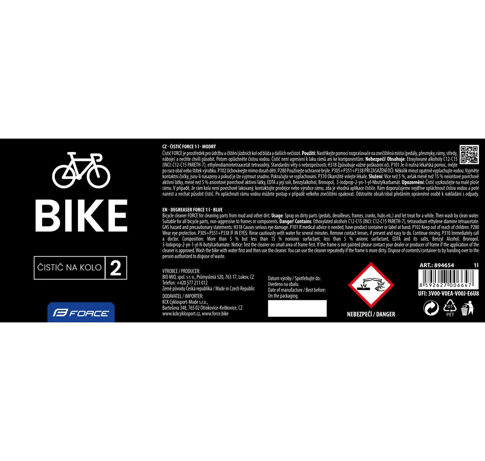 čistič FORCE k doplnění - 1l - modrý