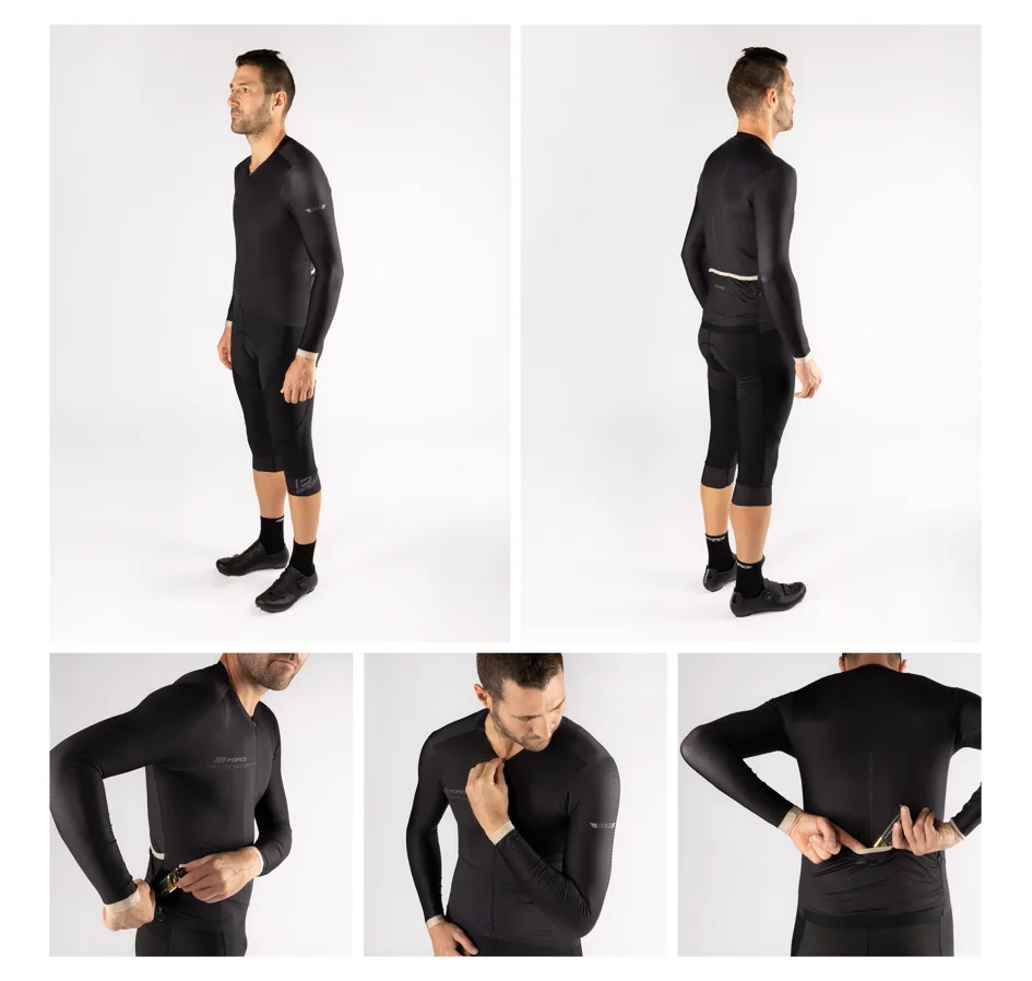 dres FORCE GOLD dlouhý rukáv, černý