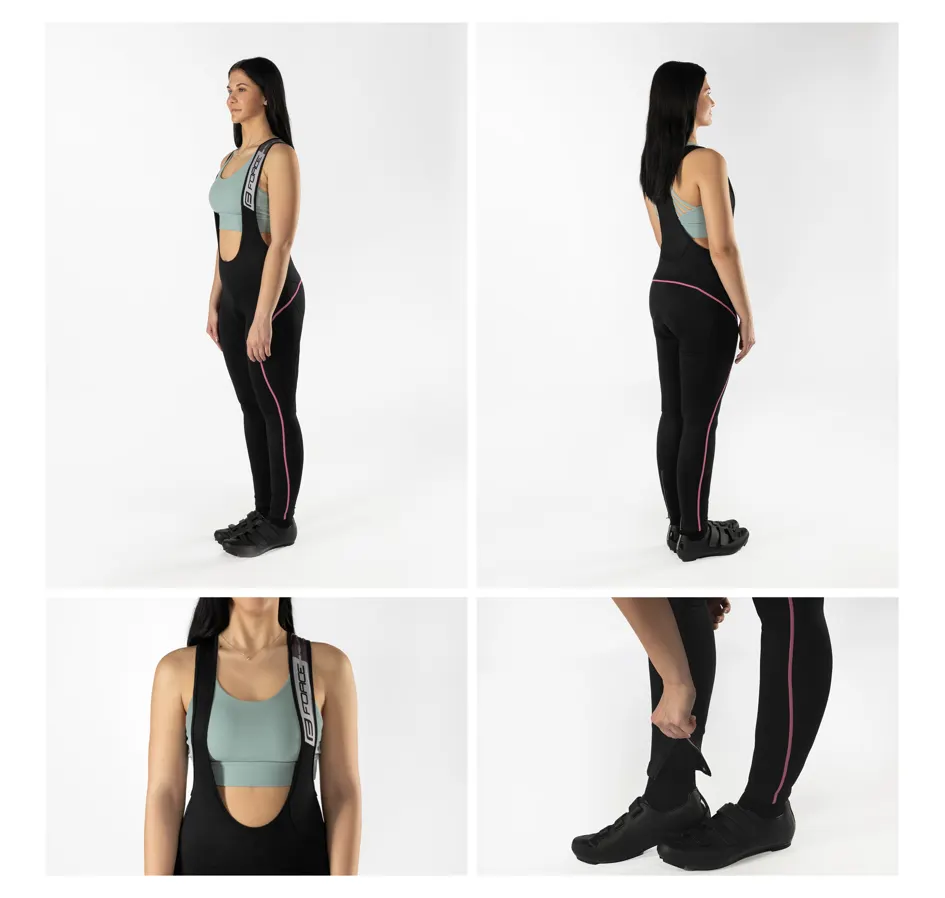 kalhoty F REFLEX LINE LADY s vložkou,črn-růžov