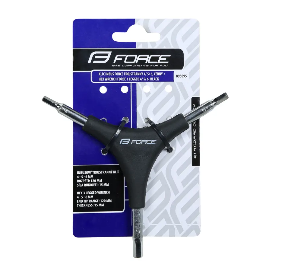 klíč Y šest. FORCE ECO trojstranný 4/ 5/ 6, černý