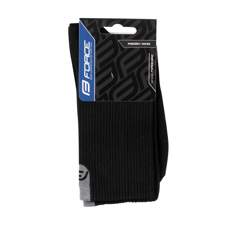 ponožky FORCE LONGER SLIM, černé