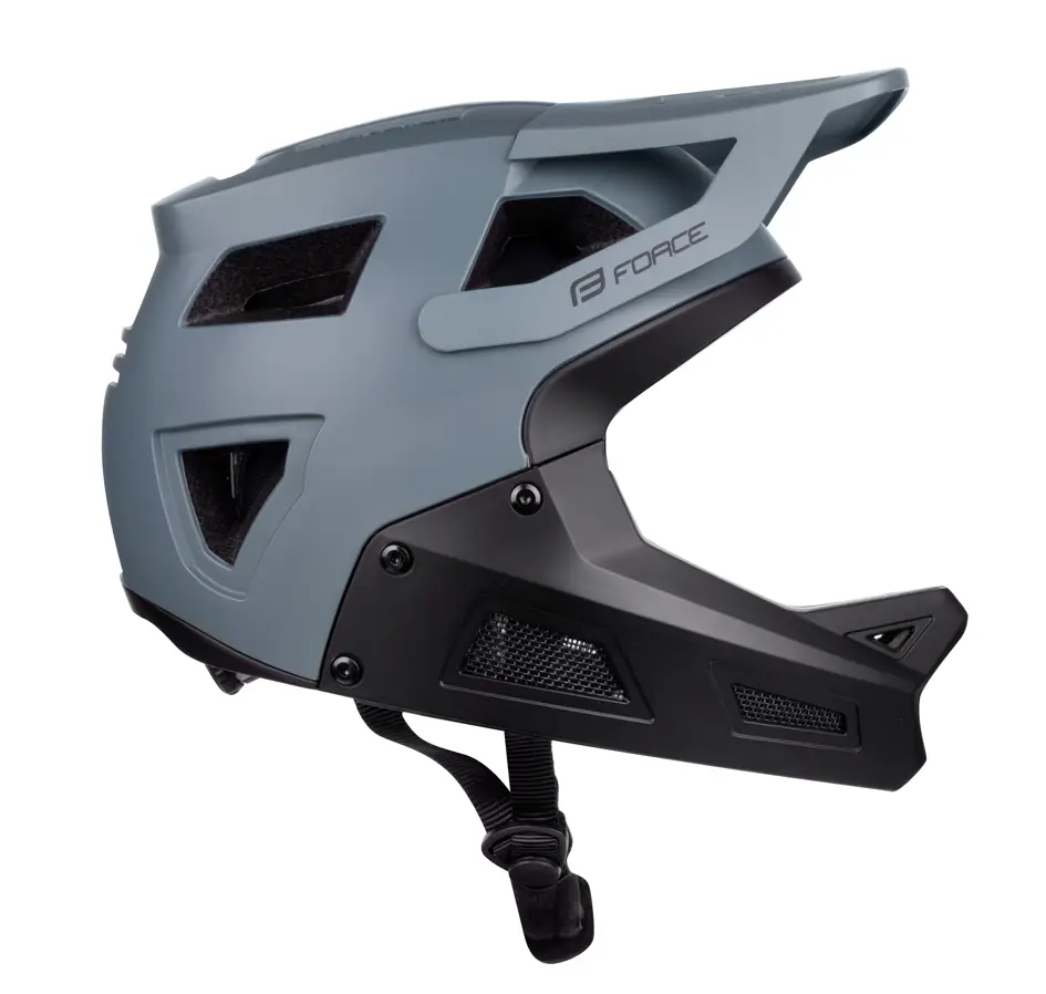přilba FORCE DROP downhill, šedo-černá