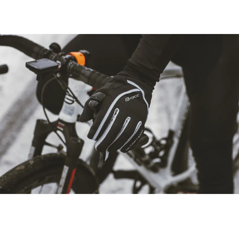 rukavice zimní FORCE ULTRA TECH, černé