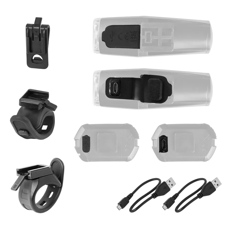 světla sada FORCE VARIO USB přední+zadní