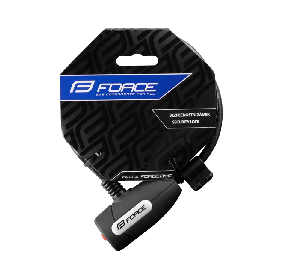 zámek F LUX spirálový s držákem 120cm/8mm, černý