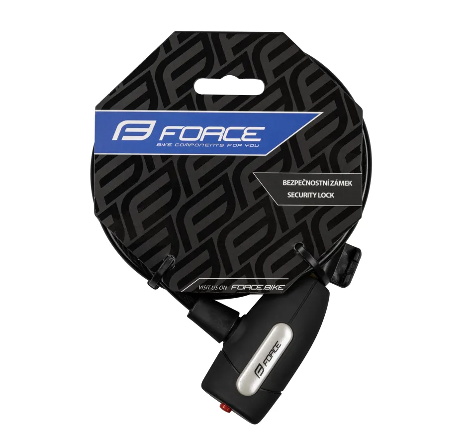 zámek F LUX spirálový s držákem 180cm/8mm, černý