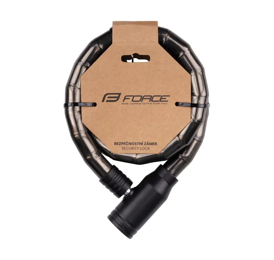 zámek FORCE článkový bez držáku 80cm/18mm, černý